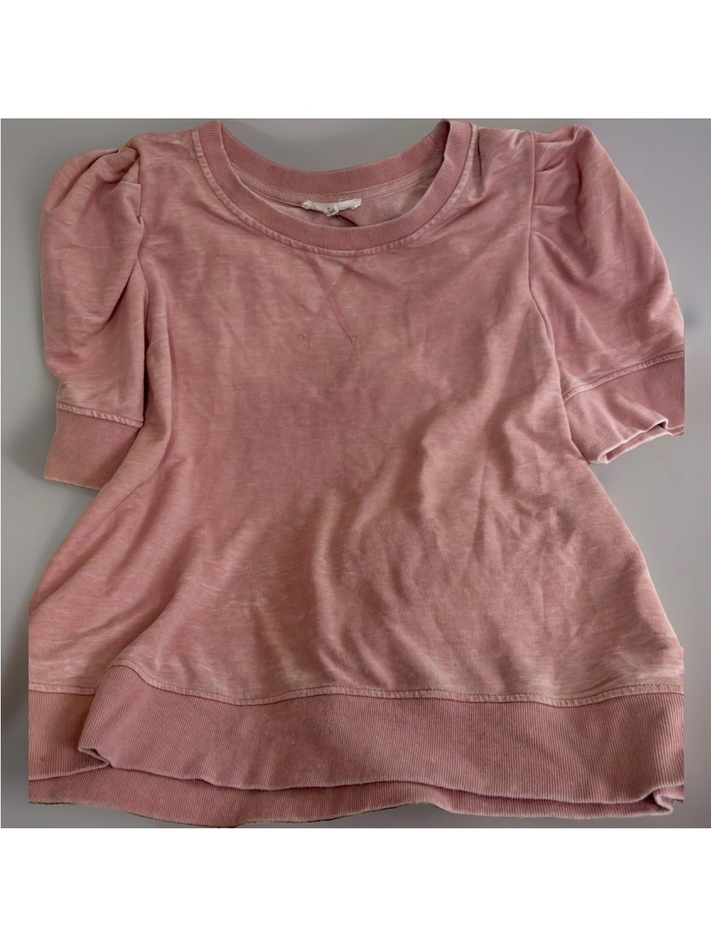 Jane and Delancey Dusty Pink Puff Sleeve Tee